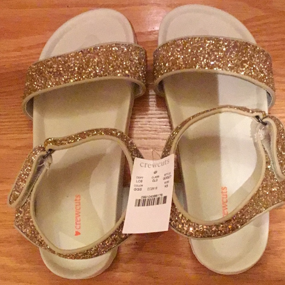 JCrew Gold Glitter Sandals